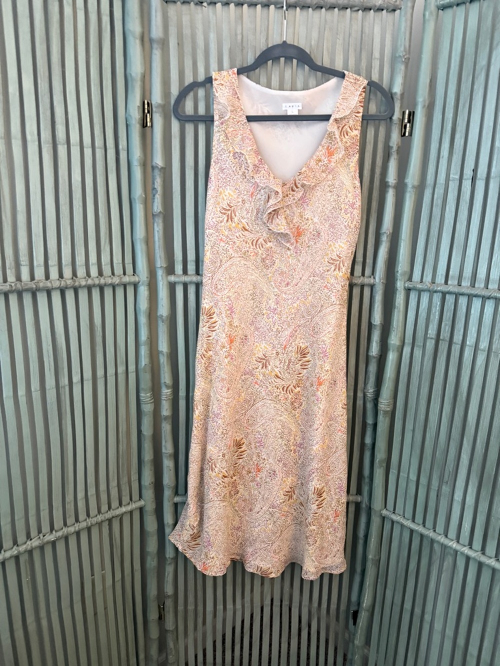 100% Silk Vintage Lapis Midi Dress